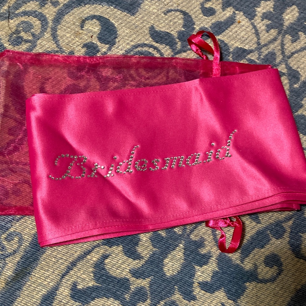 Bridesmaid Pink Sash